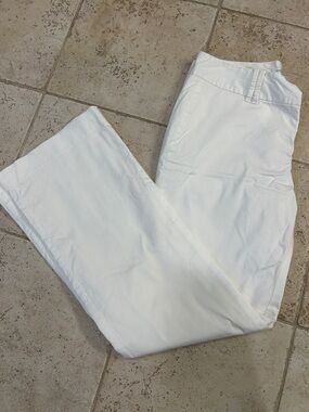Banana Republic White Wide-Leg Trousers, size 10